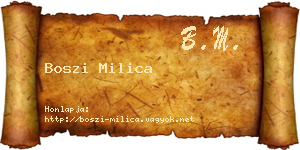 Boszi Milica névjegykártya